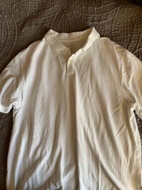 George Men's White Polo Shirt - Classic Collared Tee